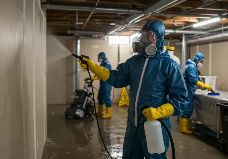 Basement Sanitization and Antimicrobial Treatment process in Flora, IL