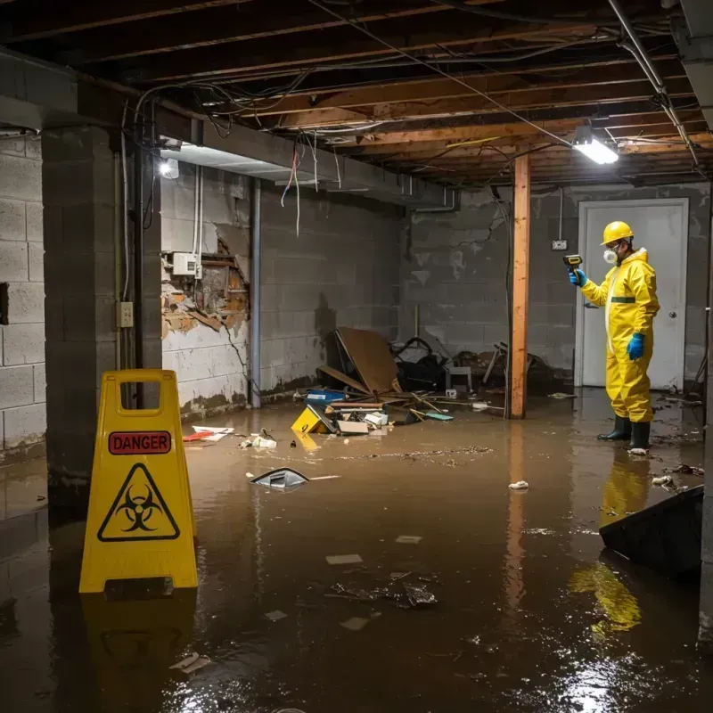 Flooded Basement Electrical Hazard in Flora, IL Property